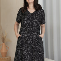 Charlotte V-Neck Midi Dress In Black