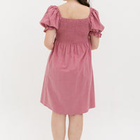 Shelley Smocked Dress In Mauve Pink