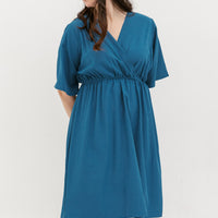 Kelly Wrap Dress In Cerulean Blue