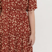 Odelia Floral Dress In Red