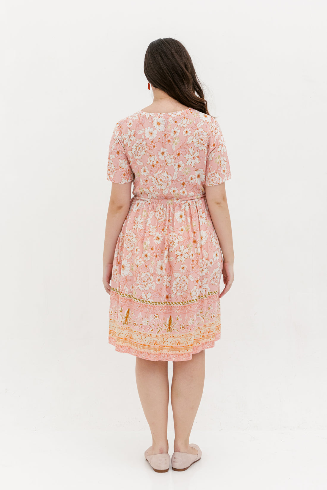 Camille Bohemian Tie Dress In Pink