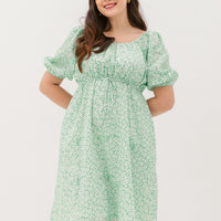 Sophia Textured Tie Dress In Spring Green