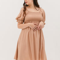 Shelley Smocked Dress In Sand