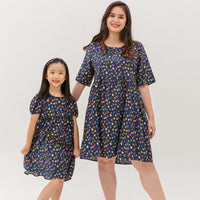 Danielle Colourful Dots Dress In Blue