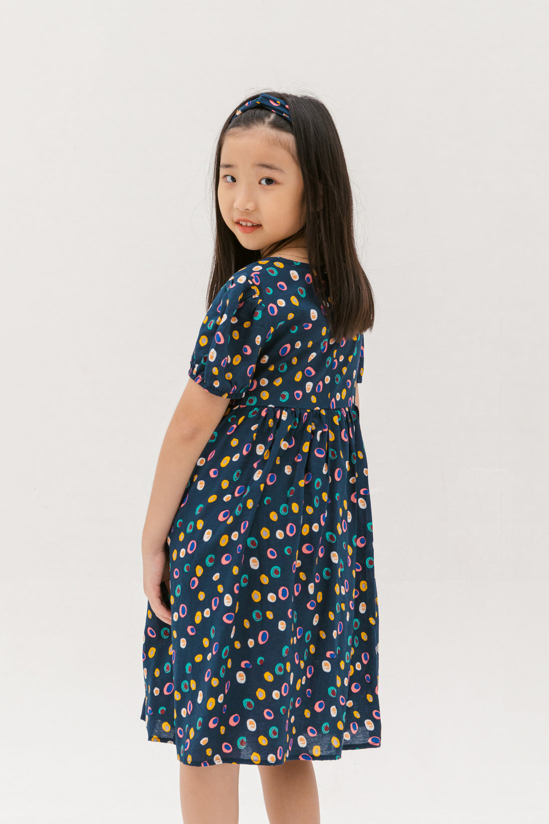 Danielle Colourful Dots Dress In Blue