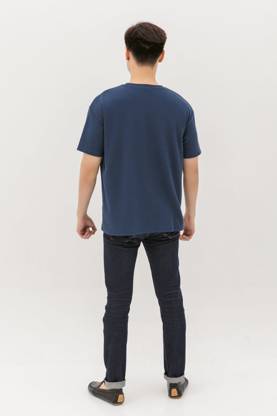Kane Waffle Knit Pocket T-Shirt In Space Blue