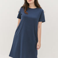 Kara Waffle Knit Midi Dress In Space Blue