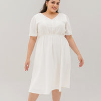 Chloe Embroidered Eyelet Dress In White