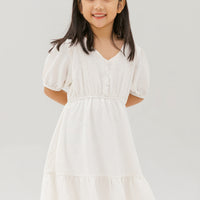 Caylee Embroidered Eyelet Dress In White