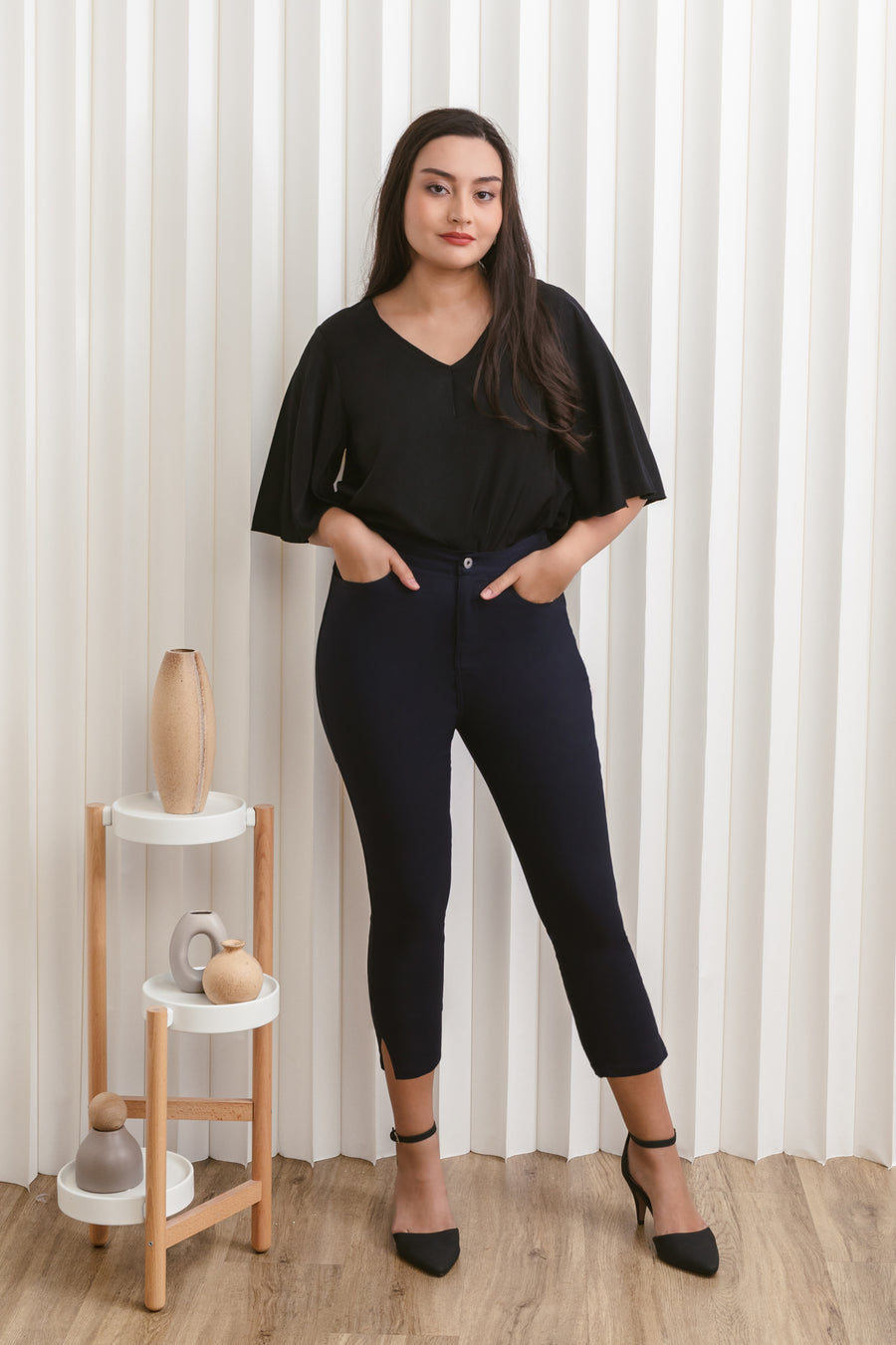 Jamie High Waisted Jeans In Navy Blue